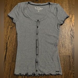 Hollister striped short sleeve with buttons